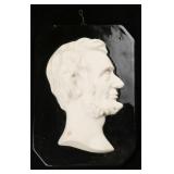 A MOSAIC TILE CO. BUST OF LINCOLN CAMEO PLAQUE