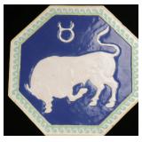 AN ART DECO TAURUS BULL ZODIAC TILE