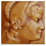 A 19TH C. PORTRAIT TILE, AMERICAN ENCAUSTIC TILING