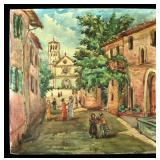 AN EARLY 20TH CENTURY ARTIST SIGNED PAINTED TILE