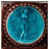 A MINTON HOLLIS MAJOLICA GLAZE VICTORIAN TILE