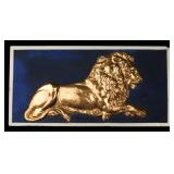 AN AMERICAN ENCAUSTIC TILING CO. GILDED LION TILE