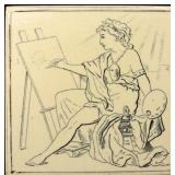 A MINTON HOLLIS VICTORIAN ART TILE