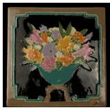 A GOOD C. 1930s ART POTTERY TILE SIGNED CLAYCRAFT