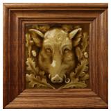A GOOD VICTORIAN TILE, THE PORTRAIT OF A BOAR