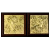 VICTORIAN ARCHITECTURAL TILES WITH AIRBORNE CUPID