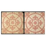 A PAIR OF AMERICAN ENCAUSTIC ETCHED ART TILES