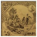 A MINTON HOLLIS AUGUST VIRGO VICTORIAN ZODIAC TILE
