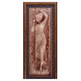 LARGE VERTICAL VICTORIAN TILE W/CLASSICAL MAIDEN