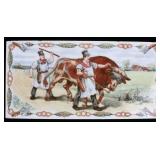 A 19TH CENTURY TRANSFER TILE OF BUTCHER OCCUPATION