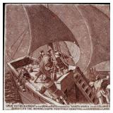 A BROWN TRANSFER TILE: CHRISTOPHER COLUMBUS