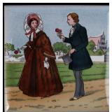 A LEWIS STRAUS AND SON FOOTED TILE TRIVET