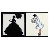 TWO UNSIGNED ART TILES WITH FIGURES, CIRCA 1930s