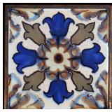 AN EARLY 20TH C. ART TILE W/ INTERESTING GLAZES
