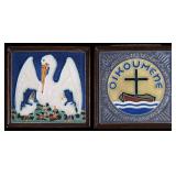 TWO EARLY 20TH CENTURY ART TILES SIGNED DELFT