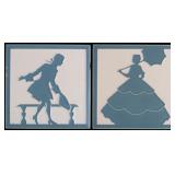 A SILHOUETTE TILE PAIR, A&E TILING CO. CIRCA 1930s