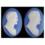 TWO MOSAIC TILE CO. CAMEO PLAQUES, PERSHING