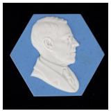 A VINTAGE MOSAIC TILE CO. CAMEO PLAQUE, ROOSEVELT