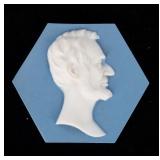 A VINTAGE ALLEN TILING CO. CAMEO PLAQUE, LINCOLN