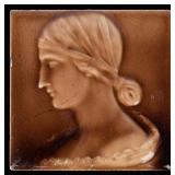 A 19TH CENTURY VICTORIAN PORTRAIT TILE