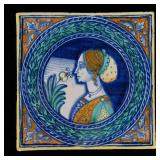 EARLY 20TH C. ITALIAN TERRA COTTA TILE SIGNED DERU