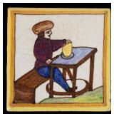 AN AMERICAN ENCAUSTIC ART TILE, ITALIAN STYLE