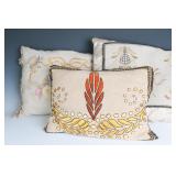 ARTS AND CRAFTS INFLUENCE LINEN PILLOWS CIRCA 1915