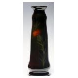 A 14-INCH STANDARD GLAZE POTTERY VASE W/ THISTLE
