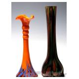 TWO CZECHOSLOVAKIAN ART GLASS VASES