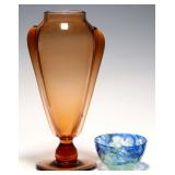 TWO EARLY TO MID 20TH C. ART GLASS OBJECTS
