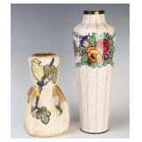 TWO EARLY 20TH CENTURY CONTINENTAL POTTERY VASES