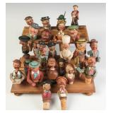 COLLECTION 25 GERMAN CARVED WOOD BOTTLE STOPPERS