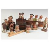 COLLECTION OF EARLY ANRI AND OTHER WOOD CARVINGS