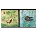 TWO AUSTRIAN MAJOLICA TILES CIRCA 1910