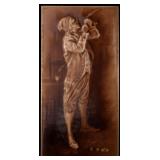 A TALL NARROW ENGLISH VICTORIAN ART TILE, C. 1870S