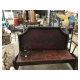 repurposed headboard bench