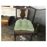 wood chair with cushioned seat