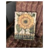 wooden picture- sunflower