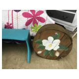 cheese box with painted magnolia