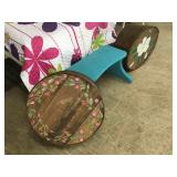 cheese box with painted rose buds