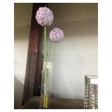 vase with 2 purple flower