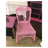 pink wicker chair