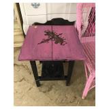 pink and black chandelier table