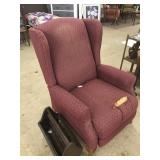 rose upholstered wing back