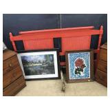 red headboard