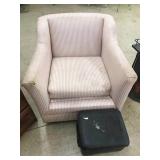 striped upholstered chair