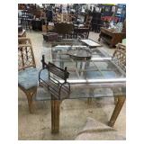 glass top dining table