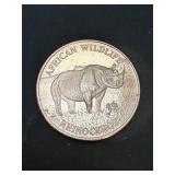 Rhinoceros 1 Oz Copper Round