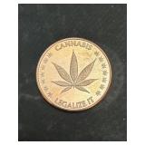 Cannabis 1 Oz Copper Round