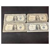 4 $1 Silver Certificate Star Notes